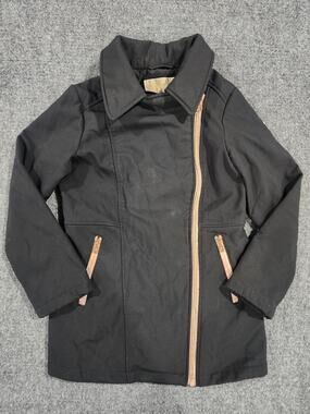 MICHAEL Michael Kors Girls Asymmetric Moto Jacket Black Size 7/8 Missing Hood